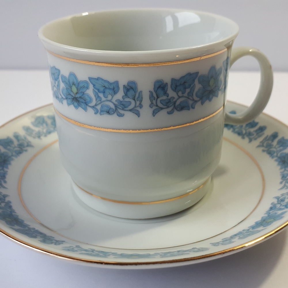 Liling Vintage Fine China Lily Tea Cup And Saucer Sets, 6 Complete Sets